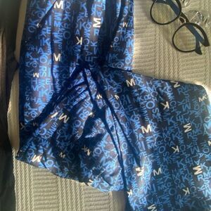 NWOT MICHAEL KORS cute mens lounge pj pant blue black logo medium pajama bottom